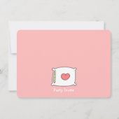 少女たちの眠りの誕生日パーティー、そりの上のパジャマ 招待状 (裏面)