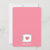 少女たちの眠りの誕生日パーティー、そりの上のパジャマ 招待状 (裏面)