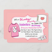 少女たちの眠りの誕生日パーティー、そりの上のパジャマ 招待状 (正面/裏面)