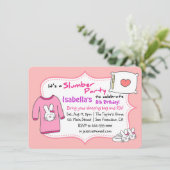 少女たちの眠りの誕生日パーティー、そりの上のパジャマ 招待状 (スタンド正面)