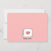 少女たちの眠りの誕生日パーティー、そりの上のパジャマ 招待状 (裏面)