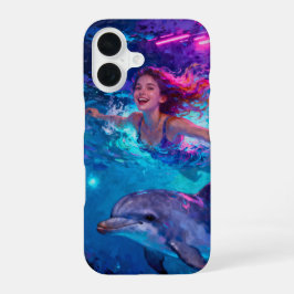 少女とイルカ iPhone 16ケース