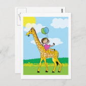 少女とキリン ポストカード (正面/裏面)