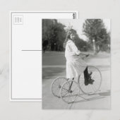 少女と三輪車、1917年 ポストカード (正面/裏面)