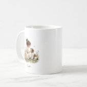少女と子犬 コーヒーマグカップ (正面左)