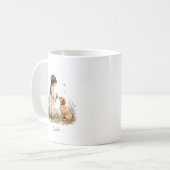 少女と子犬 コーヒーマグカップ (正面左)