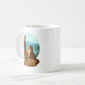 少女と山の犬の冒険イラスト コーヒーマグカップ (正面左)