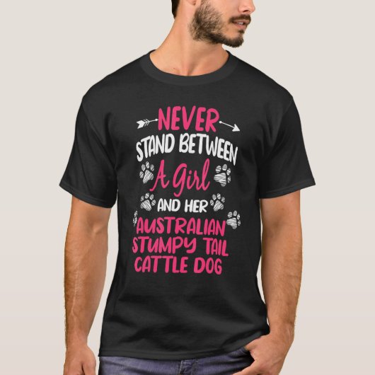 少女と彼女のオーストラリアン・スタンピーテール・キャトル Tシャツ (正面)