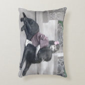 少女と愛犬 アクセントクッション (正面(垂直))