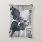 少女と愛犬 アクセントクッション (裏面(縦))