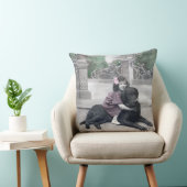 少女と愛犬 クッション (椅子)