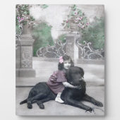 少女と愛犬 フォトプラーク (正面)