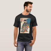 少女と猫,国芳猫の少女,国芳,浮世絵 Tシャツ (正面フル)