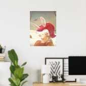 少女と鹿のハグ ポスター (ホームオフィス)