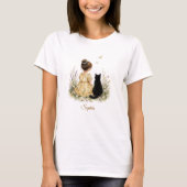 少女と黒猫 Tシャツ (正面)