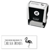 少女のかわいい本は熱帯フラミンゴに属する セルフインキングスタンプ (インサイチュ)