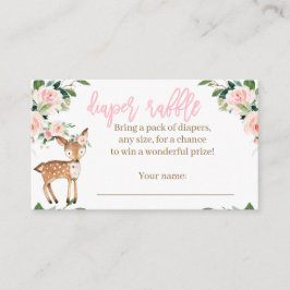 少女のためのウッドランド動物おむつラッフルカード エンクロージャーカード