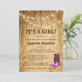 少女のためのカントリー赤ちゃんシャワー招待状 招待状 (スタンド正面)