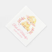 少女のためのピンクの子羊の赤ちゃんシャワー スタンダードランチョンナプキン (角)