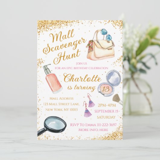 少女のためのモールスカベンジャー狩り誕生日招待状 招待状 (スタンド正面)