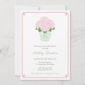 少女のための大千年紀ピンクと緑の赤ちゃんシャワー 招待状 (正面)