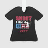 少女のように撃つ愛国的なアーチェリー引用文 オーナメント (裏面)