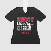 少女のように撃つ愛国的なアーチェリー引用文 オーナメント (正面)