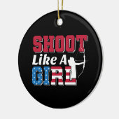 少女のように撃つ愛国的なアーチェリー引用文 セラミックオーナメント (左)