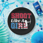 少女のように撃つ愛国的なアーチェリー引用文 ペーパープレート (パーティー)