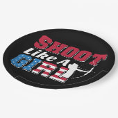 少女のように撃つ愛国的なアーチェリー引用文 ペーパープレート (アングル)