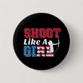 少女のように撃つ愛国的なアーチェリー引用文 缶バッジ (正面)