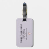 少女のピンクのドードルと名前の子どもの魔法の柄 ラゲッジタグ (裏面縦)