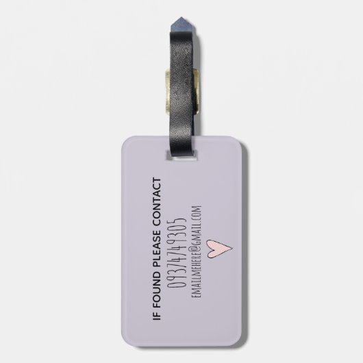 少女のピンクのドードルと名前の子どもの魔法の柄 ラゲッジタグ (裏面縦)