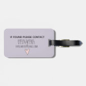 少女のピンクのドードルと名前の子どもの魔法の柄 ラゲッジタグ (裏面横)