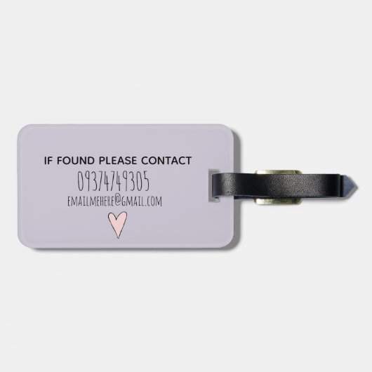 少女のピンクのドードルと名前の子どもの魔法の柄 ラゲッジタグ (裏面横)