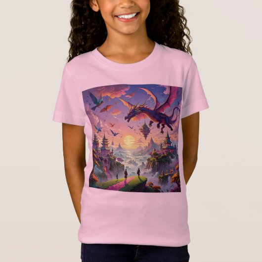 少女のファンタジーTシャツ Tシャツ (正面)
