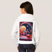 少女のプルオーバーフード付きスウェットシャツはスタイルとコーフを兼ね備えている (裏面フル)