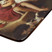 少女のペットお気に入りのネコ（ペロー） カッティングボード (角)