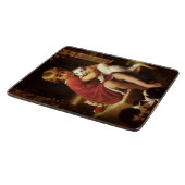 少女のペットお気に入りのネコ（ペロー） カッティングボード (角)