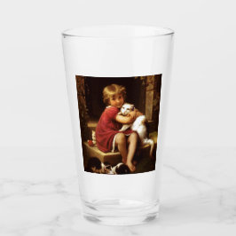 少女のペットお気に入りのネコ（ペロー） タンブラーグラス