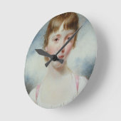 少女のミニチュア ラウンド壁時計 (傾斜)