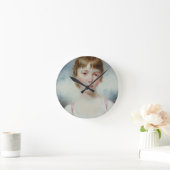 少女のミニチュア ラウンド壁時計 (ホーム)