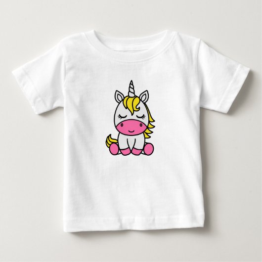 少女のユニコーンポニー ベビーTシャツ (正面)