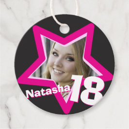 少女の名前の年齢18写真黒ピンクの星型 フェイバータグ