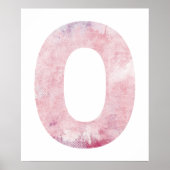 少女の名前の手紙oピンクウォーターカラーポスター ポスター (正面)