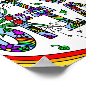 少女の名前オリビアカラフルワイルドお洒落フラワー ポスター (角)