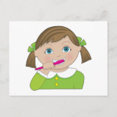 少女の歯磨き ポストカード (正面)