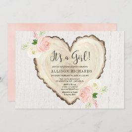 少女の田舎のバレンタインフローラハートシャワー 招待状