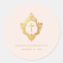 少女の確認ピンクフェイクの金ゴールド十字紋