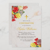 少女の確認フローラ大理石スイートピーススクリプト 招待状 (正面/裏面)